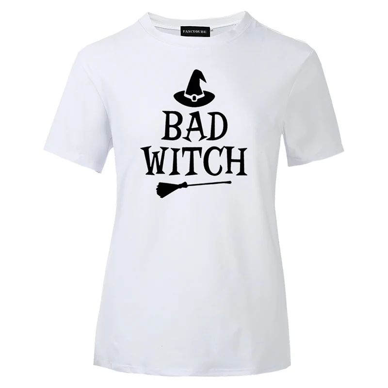 Лучшие футболки «Друзья» BAD WITCH GOOD WITCH, топ с буквенным принтом, футболка Femme, повседневные женские лучшие друзья, топы на Хэллоуин, футболки