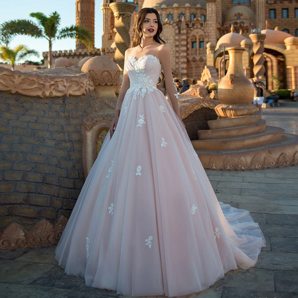 Vestido De Noiva/Новое поступление года; Свадебные платья трапециевидной формы с длинными рукавами и аппликацией в виде бусин и цветов; Suknia Slubna