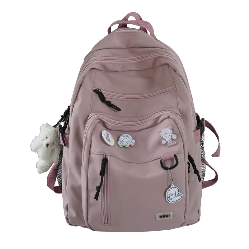 Fashion Big Student Backpack NEW Badge Rucksack Girls School Bag High Capacity Women Backpack Female Cute Leisure Travel Mochila stylish backpack purse Stylish Backpacks