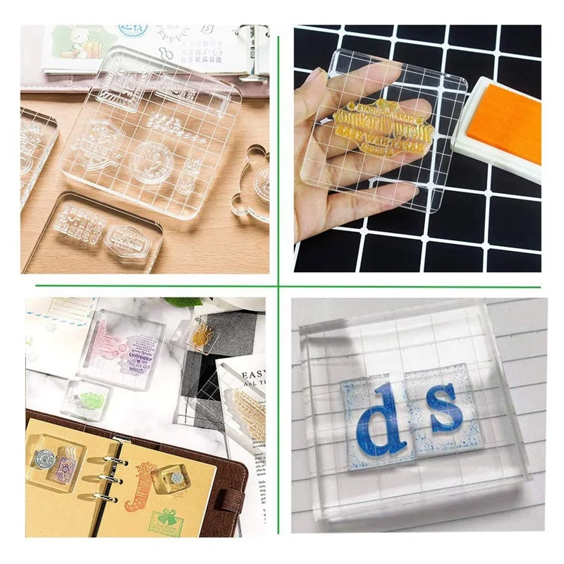 9 Sizes Clear Acrylic Stamp Block for DIY Crafts Card Making Decorations  Scrapbooking Handmakes Use with Acrylic Stamps