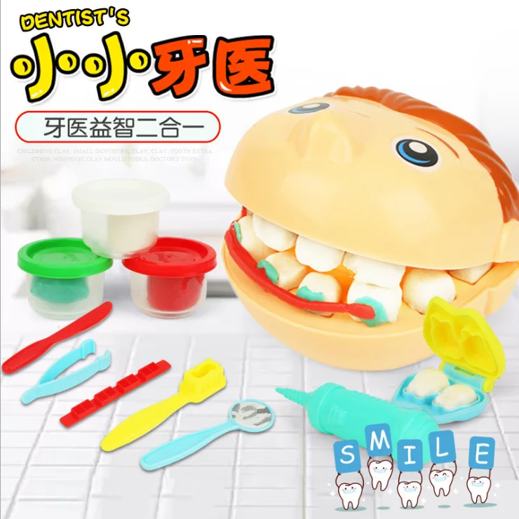 

4502 Dentist Set Handmade Tooth Socket Mould Plasticene Colored Clay Children Play House Educational Doctor Toy