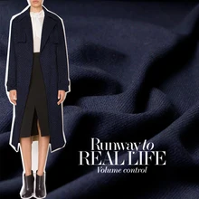 Классическая Осенняя и ткань для зимнего пальто темно-синяя саржевая переплетенная шерстяная твидовая одежда на заказ Новая модная ткань