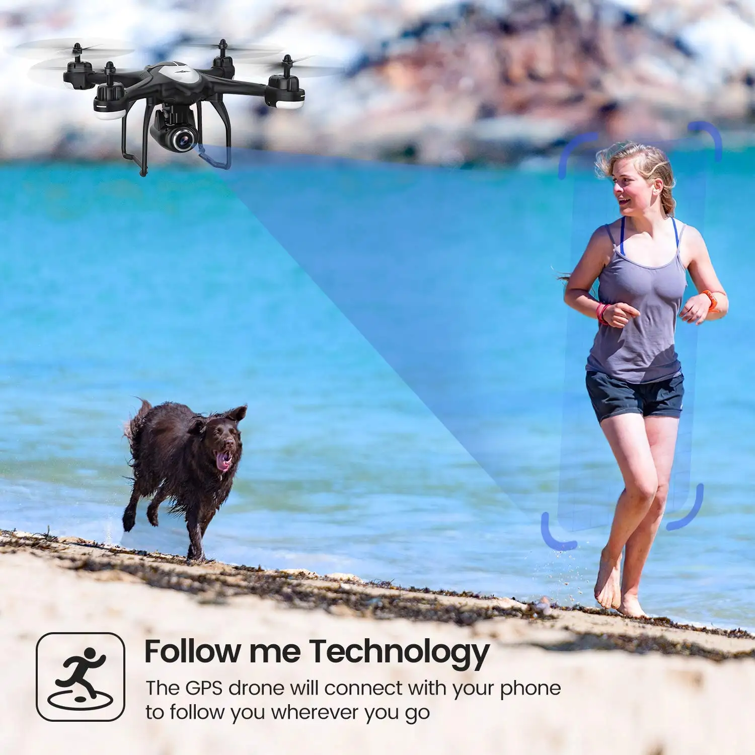 Potensic T18 gps Дрон Wi-Fi FPV 1080P HD камера Радиоуправляемый Дрон следуй за мной Профессиональное видео Авто парение Радиоуправляемый квадрокоптер с Чехол