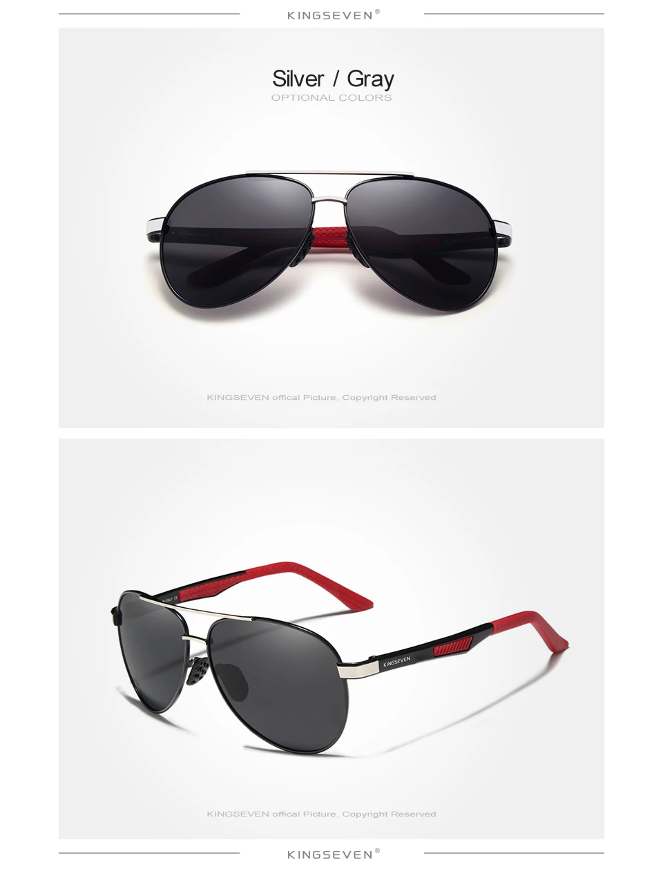 KINGSEVEN N7720 Vintage Polarized Sunglasses Aluminum Men's Sun Glasses Brand Male Coating Mirror Driving Eyewear N7720