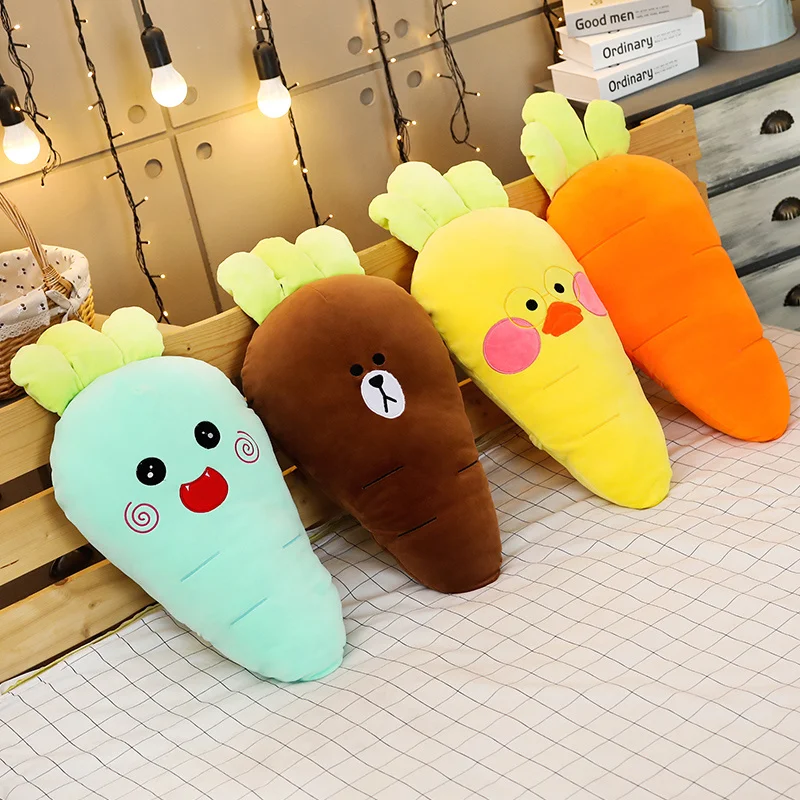 

35cm Creative Cartoon Plant Plush Toy Stuffed Carrot With Animal Face Stuffed Super Soft Baby Dolls Lovely Gift For Girl
