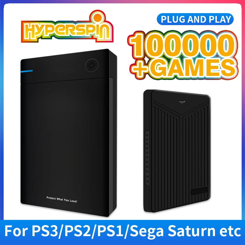 Hyperspin Protable 4T/8T/12T External Game Hard Drive Disk With100000+Games For PS4/PS3/PS2/SS/Wiiu/Wii/N64/DC For Win 7/8/10/11 - ANKUX Tech Co., Ltd