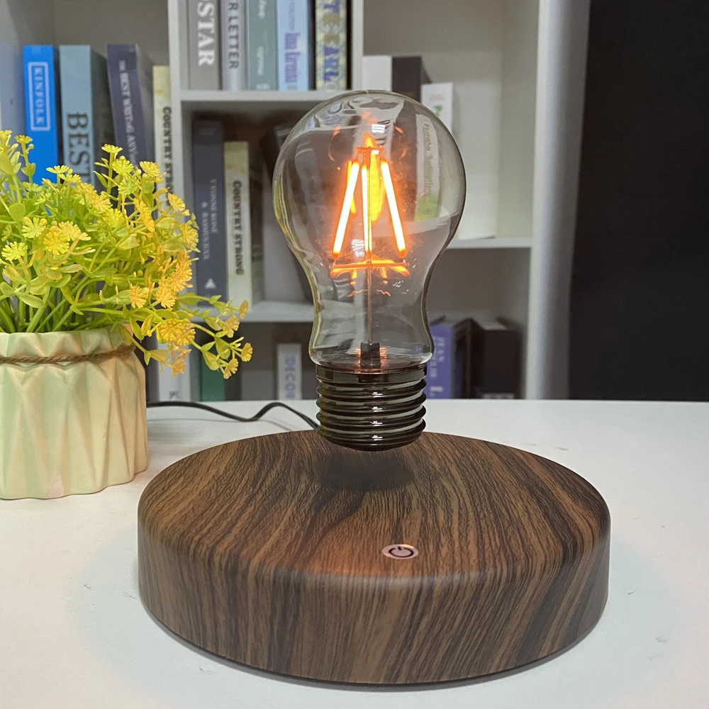 Levitating Light With Base Bulb Wood Floating LED Lamp Home