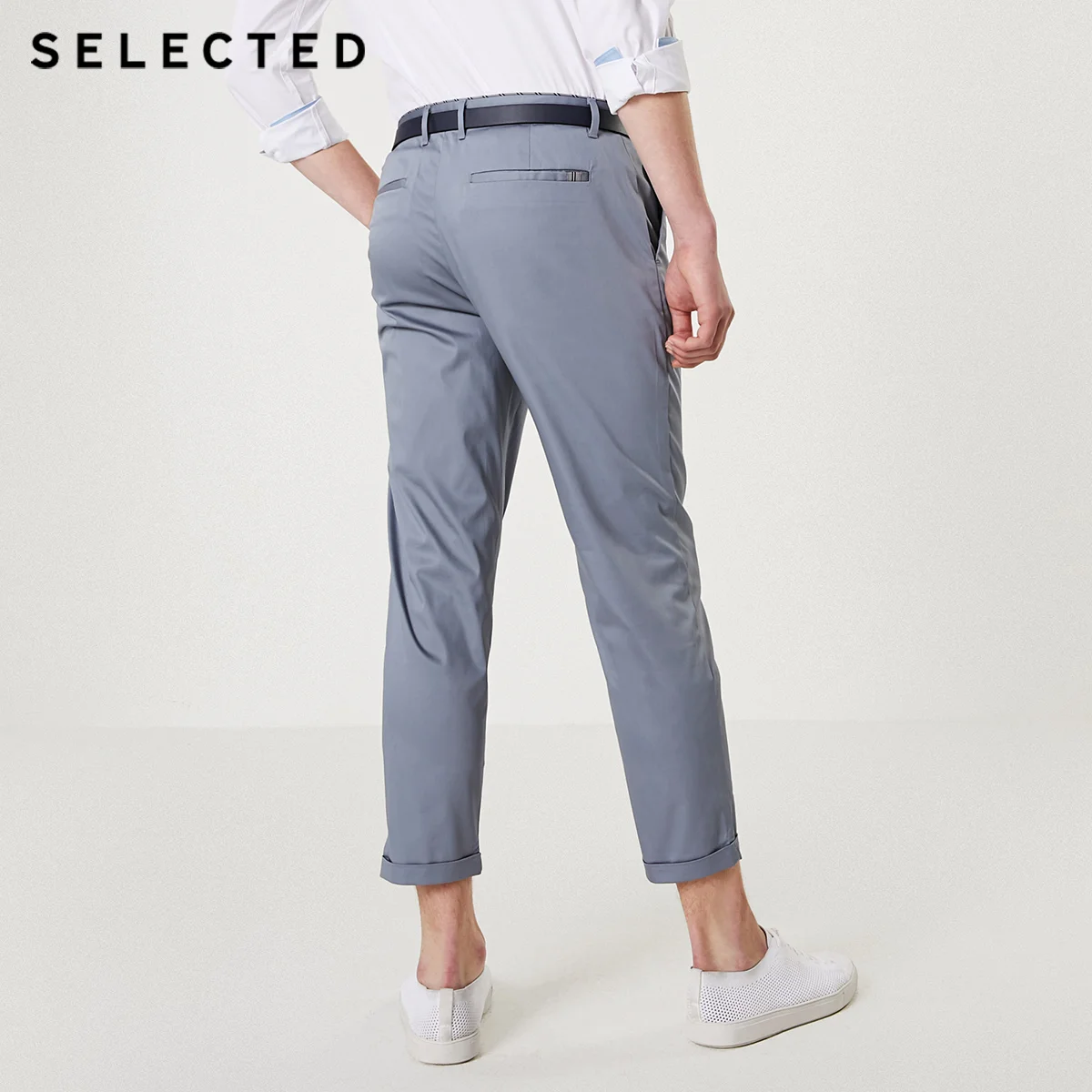 Отборные мужские осенние стрейч чистый цвет обтягивающие повседневные укороченные брюки S | 419314525