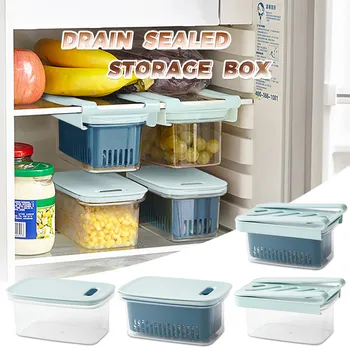 

Creative Kitchen Sealed Storage Box Drawer Refrigerator Storage Box Plastic