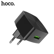 HOCO QC3.0 2,0 Quick Charge Универсальное USB настенное зарядное устройство EU UK Вилки для iPhone X XS samsung Xiaomi 9 huawei адаптер быстрой зарядки