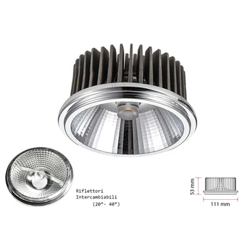 

V-TAC AR1121C Led spotlight lamp AR111 20W AC 220V 3000K warm double reflectors interchangeable 20 40 degree SKU-2792