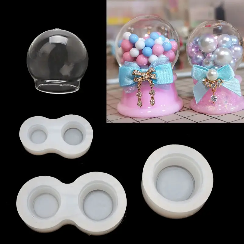DIY хрустальный шар стеклянные смолы формы для искусства Ремесла скручивание Gumballs