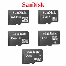 Двойной Флеш-накопитель SanDisk Memory Card 2 ГБ/4 ГБ/8 ГБ/16 ГБ/32 ГБ, Micro SD карта, Class4 флеш-карта памяти Microsd TF/SD карты SDHC Стандартный с адаптером селфи-Сти...
