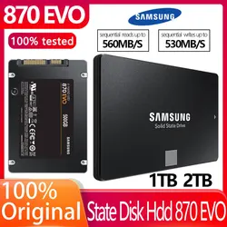 SAMSUNG 870 EVO SSD 1TB 2TB SATA 2,5 pulgadas estado sólido interno hasta 530 MB/s disco duro original para portátil PC de escritorio