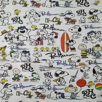 

Cartoon RHC Dogs Summer Holiday 100% Cotton Fabric for Boy Clothes Hometextile Cushion Cover Backpacks DIY 140cm Width-BL059