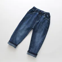 0825-06, осень, стиль, ультра-тянущиеся повседневные ковбойские брюки с эластичной резинкой на талии для мальчиков