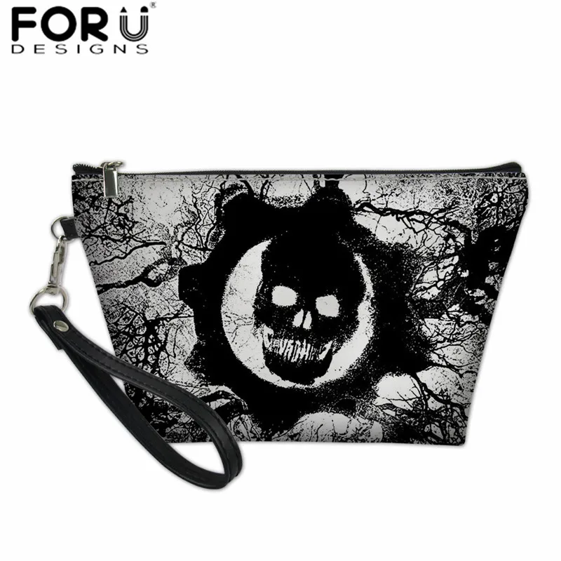 Z1651Z8 FORUDESIGNS/крутой Панк-Череп принты Pu кожаная косметичка для женщин женская косметика сумка для хранения большая сумка на молнии кошелек - Цвет: Z1651Z8
