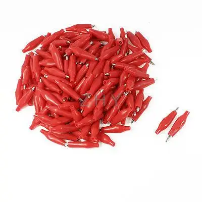 

150 Pcs Red Insulating Boot Electrical Alligator Test Clips 26mm