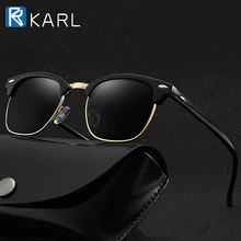 Мужские поляризационные солнцезащитные очки в ретро-стиле Для мужчин солнечные очки с полуободковой оправой Для женщин Роскошные Брендовая Дизайнерская обувь черные очки для вождения, для рыбалки Зеркало Gafas