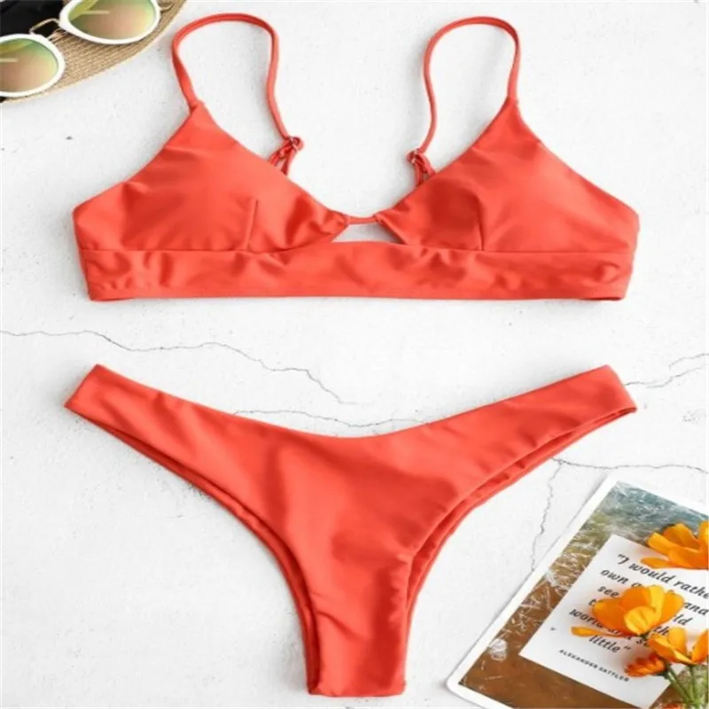 New Solid Sexy Bikini Set Women Swimming Suit Fashion Swimsuit Two-Piece Swimwear Bathing Suit Female Biquini Sets2020