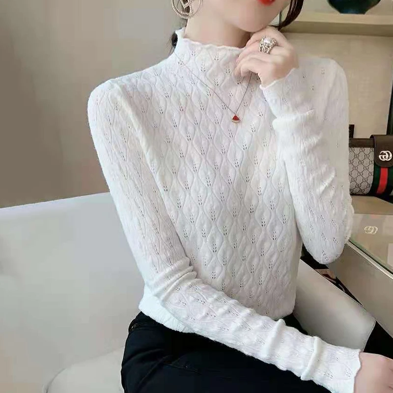 Turtleneck Sweater Women Cashmere Knitted Pullover Winter Solid Slim Tops Jumper