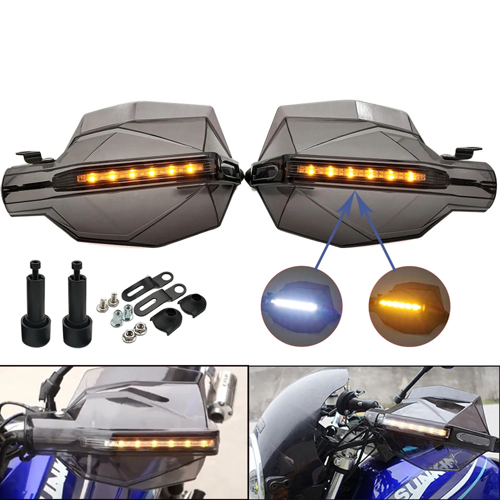 Motorcycle Hand Guard Handle Protector HandGuard with LED Signal Light For Suzuki RMZ450 DRZ400SM DJEBEL Yamaha XMAX 125 250 400