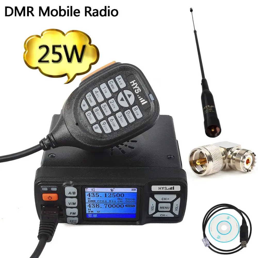 DMR цифровой автомобильный мобильный радиоприемник 10 км рация 25 Вт VHF UHF GPS