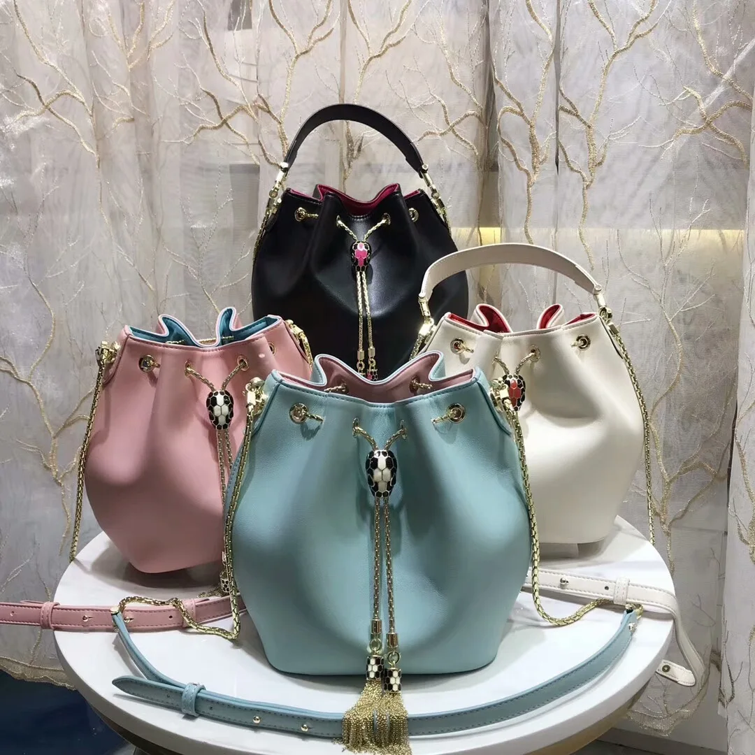 

Female 2020 Bucket Stumble Snake Head Slung Chain Single Shoulder Hand Bag