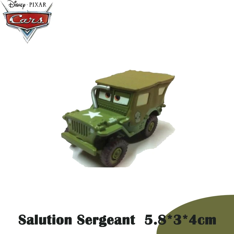 Disney Pixar Cars Sarge Американский WW2 джип военные транспортные средства ambods Merchant Miles литая под давлением игрушка модель игрушки для детей