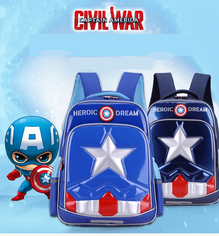 Детский рюкзак для путешествий с изображением Капитана Америки, школьная сумка для студентов, поднимается по ступенькам, чемодан для багажа на колесиках, подарок для детей-подростков