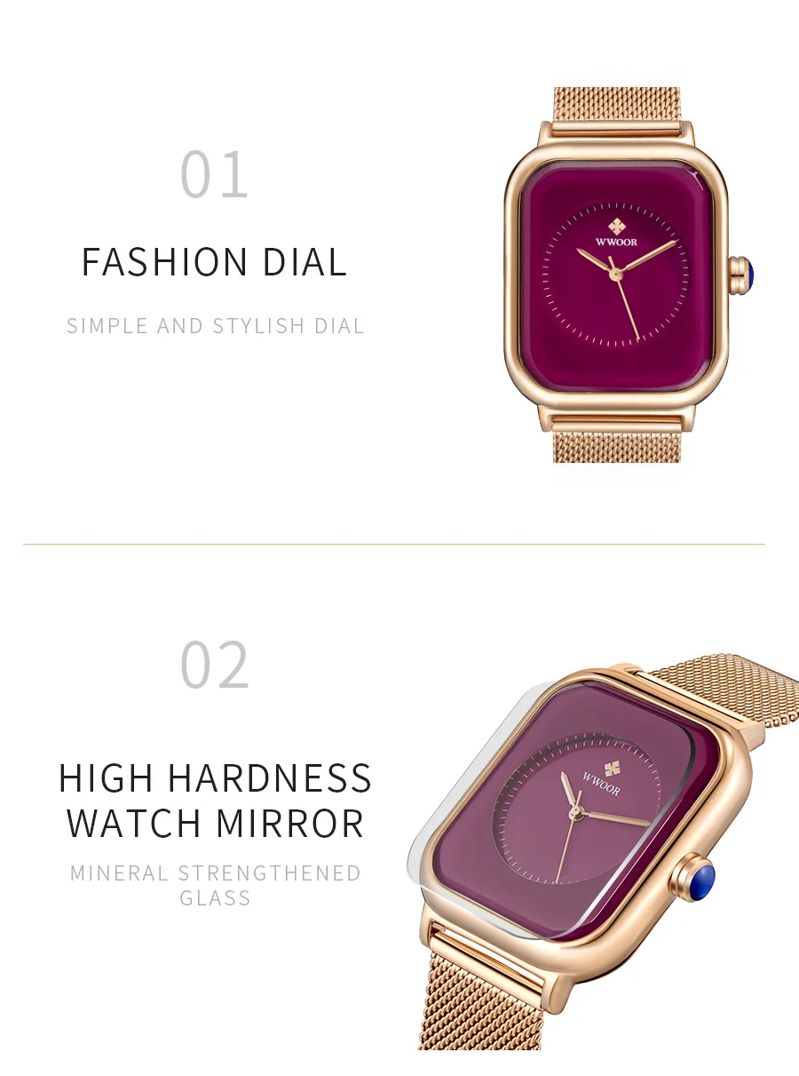 Simple Women Square Watches Luxury Brand Fashion Dress Bracelet Watch Female Mesh Strap Waterproof Quartz  Feminino_voghion.com