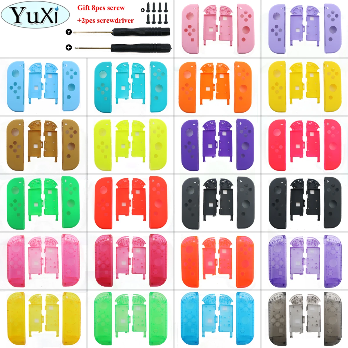 YuXi Multi-Color 23 color for Nintend Switch NS Joy Con Replacement Housing Shell Cover for NX JoyCons Controller shell Case