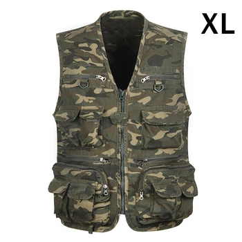 

Men's Multi Pocket Travel Fishing Photography Outdoor Safari Camouflage Zip Vest Fine Workmanship Wear Resistance