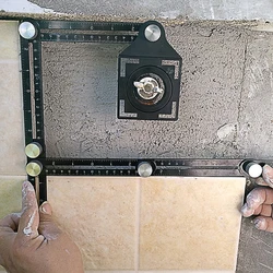 Régua de medição multiângulo de construção, régua de posicionamento dobrável de alumínio, profissional, faça você mesmo, ferramenta de piso e azulejo de madeira cerâmica
