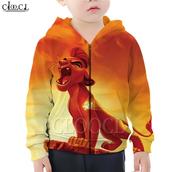 

CLOOCL Movie The Lion King Cute Zipper Hoodie Boy Girl 3D Print Baby Hooded Sweatshirt Tops Fashion Hot Selling Pullovers