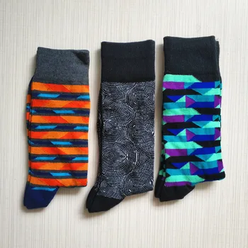 

3 Pack Men's Happy Funny Geometric Socks