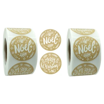 

Christmas Ornaments Sticker 2 Roll 500PCS Per Roll Very Suitable for Christmas Themed Decorations Combination Pack