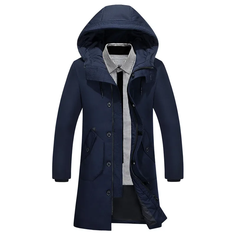 Мужские куртки на 90% белом утином пуху, теплая длинная модная зимняя одежда в деловом стиле, повседневное пальто, мужские парки, мужской пуховик, да - Цвет: blue