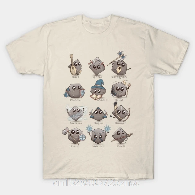 Printed camiseta KAWAII DND CLASSES T-SHIRT men masculina women | Мужская одежда