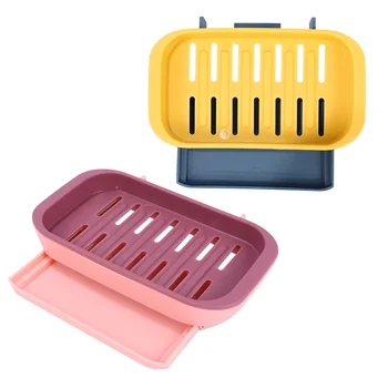 

2 Pcs Soap Holders Soap Racks Drainage Boxes Punch-free Durable Creative Soap Boxes Storage Boxs Storage Cases for Hotel Kitchen