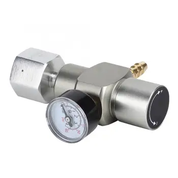 

2 in 1 Mini CO2 Gas Regulator Soda Pressure Gauge with adapter 3/8in to TR21.4 for Sodastream Homebrew Kegging CO2 Charger
