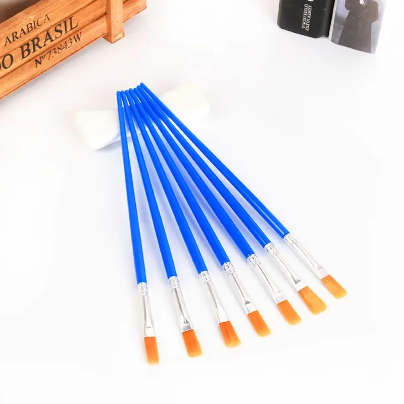 Набор кистей для рисования 50 шт Детские нейлоновые плоские волосы акриловые