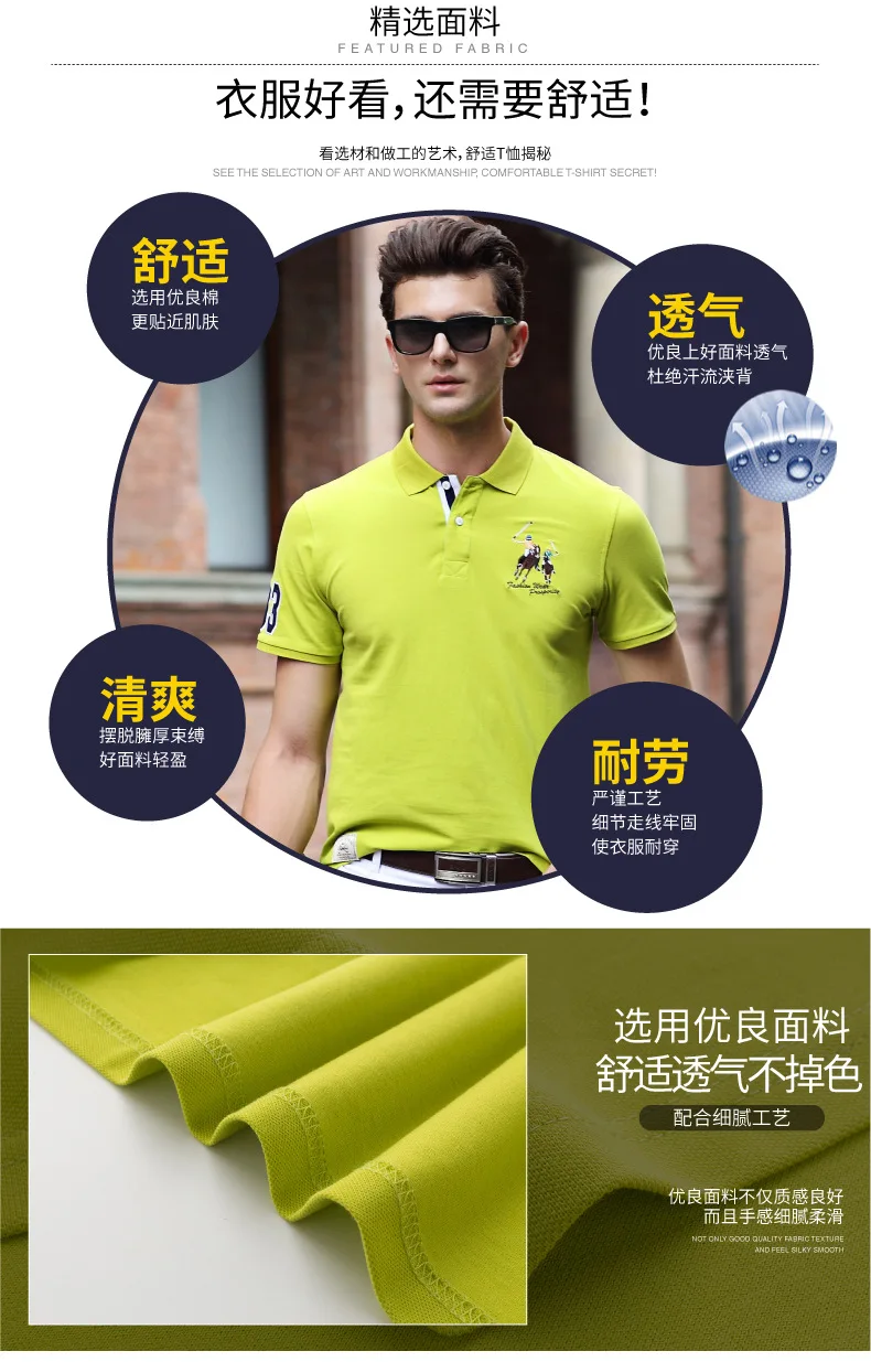 Place Of Origin Supply Of Goods Summer Men'S Wear New Style Teenager Fold-down Collar Solid Color Cotton Piquet Polo Shirt Large