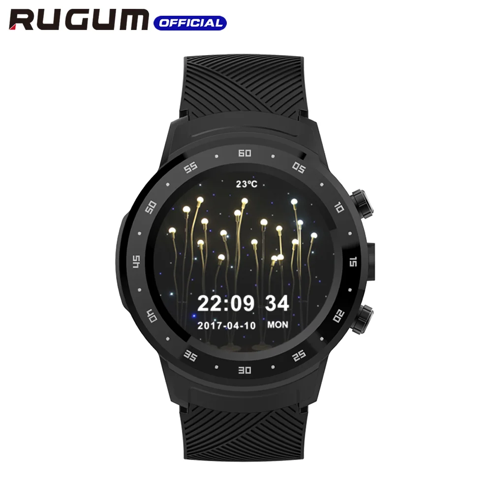 Black RUGUM DA09 4G Смарт-часы Android 7,1 AOMLED дисплей 5.0MP камера gps wifi фитнес-трекер водонепроницаемые умные часы телефонный звонок - Цвет: Black