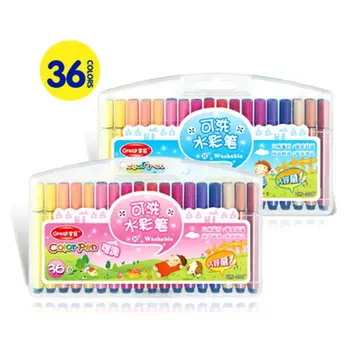 

1 Set Watercolor Pen 12/24/36/48 Color Non-toxic Washable Large Capacity Children Triangle Painting Pens Y4UD