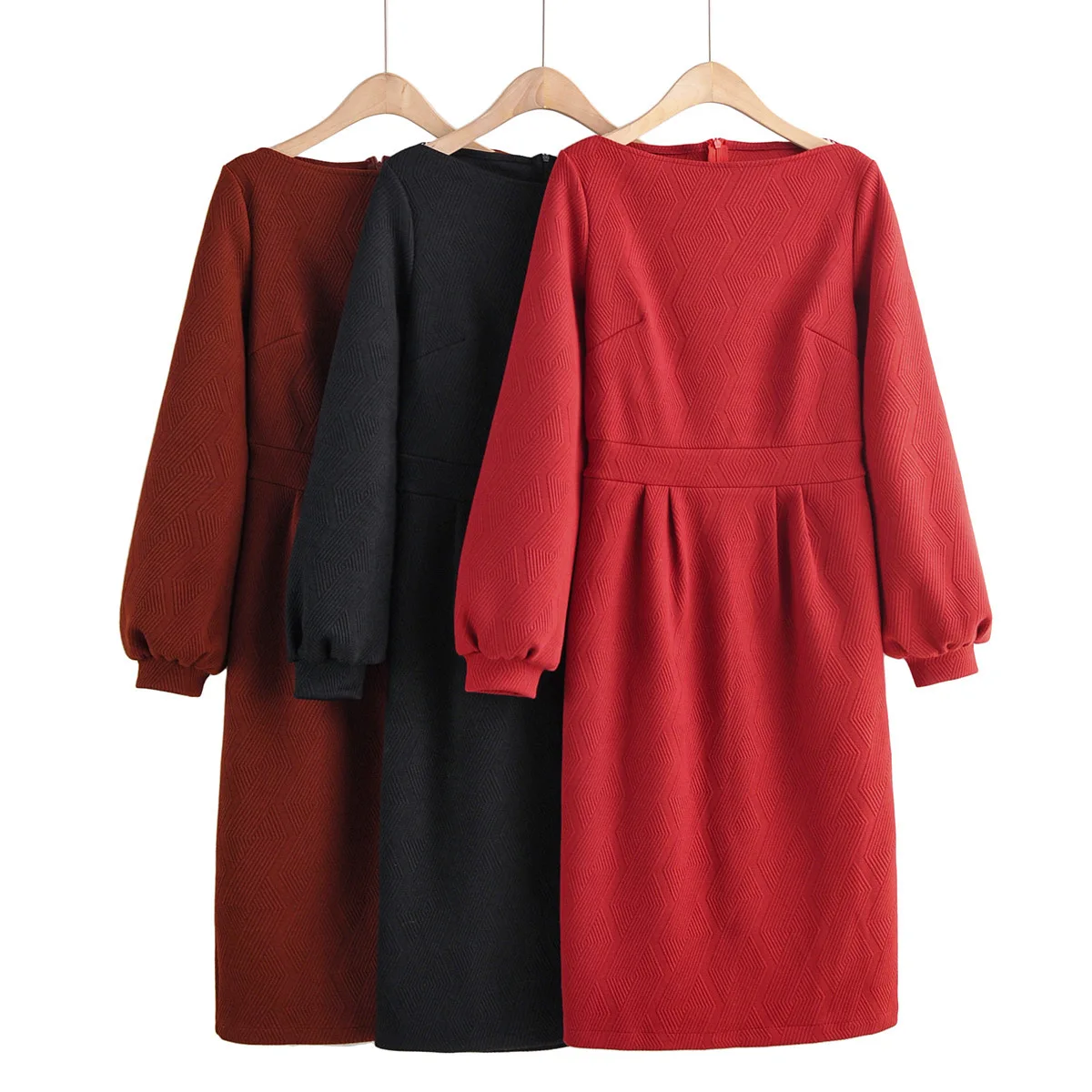 

2020 chun xin Products in Europe And American Style WOMEN'S Dress Embossed Elegant Slim Fit Long Sleeve Sheath Dress A9bs741