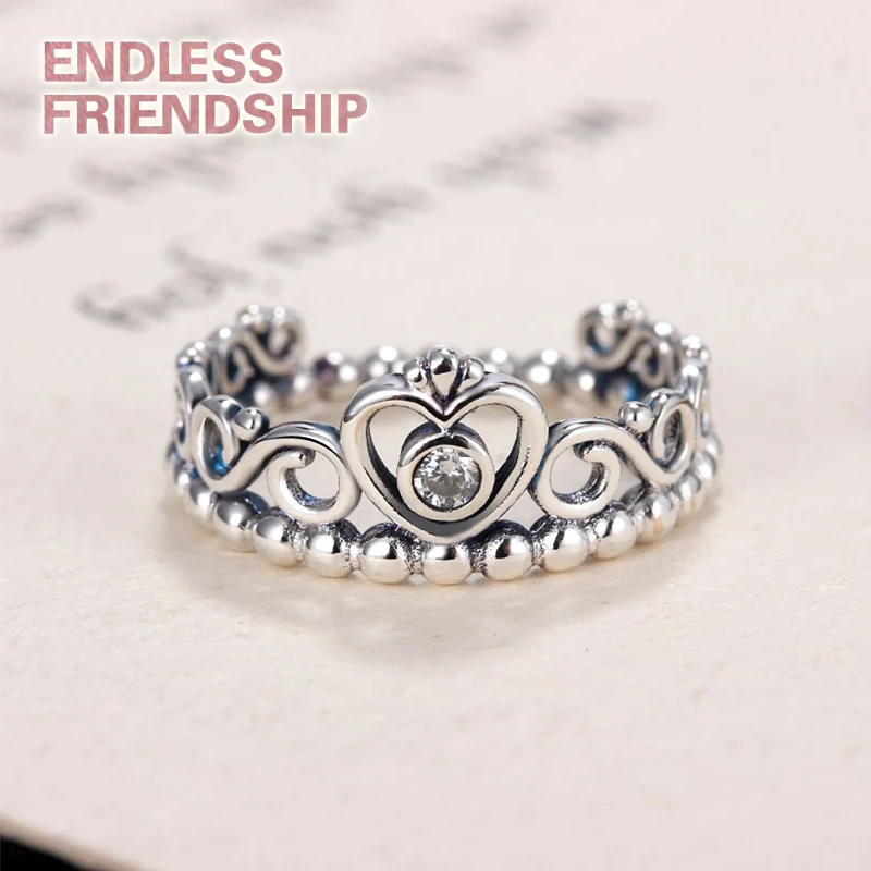 

Fashion Plated Silver Color Brand Ring My Princess Queen Crown Rings Clear CZ Women Engagement Jewelry Gift