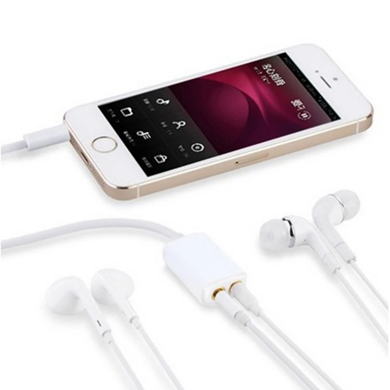 Baru 3.5Mm Double Earphone Headphone Splitter Kabel Adaptor Jack Plug Kabel Audio Aksesoris Handphone