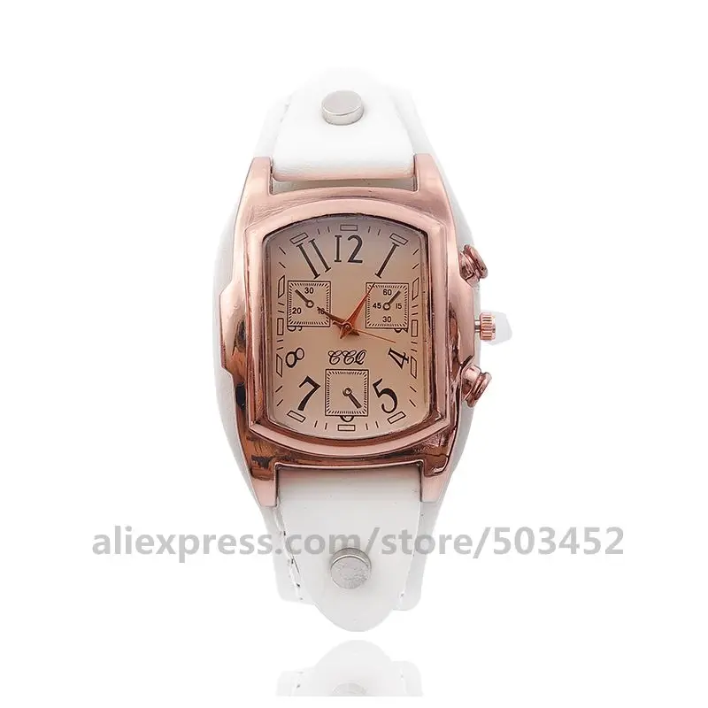 100 шт./лот CCQ 92015 Relojes Para Mujer Модные Аналоговые кварцевые часы из натуральной кожи заводская цена подарки новые наручные часы - Цвет: white