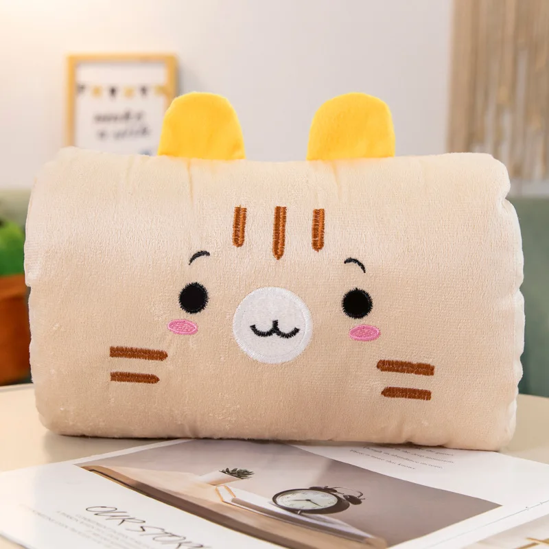 Brown cat Мультяшные животные, грелка для рук, подушка 30 см* 25 см, плюшевая грелка для рук с героями мультфильмов, подушка для рук, подарок на праздник - Цвет: Brown cat